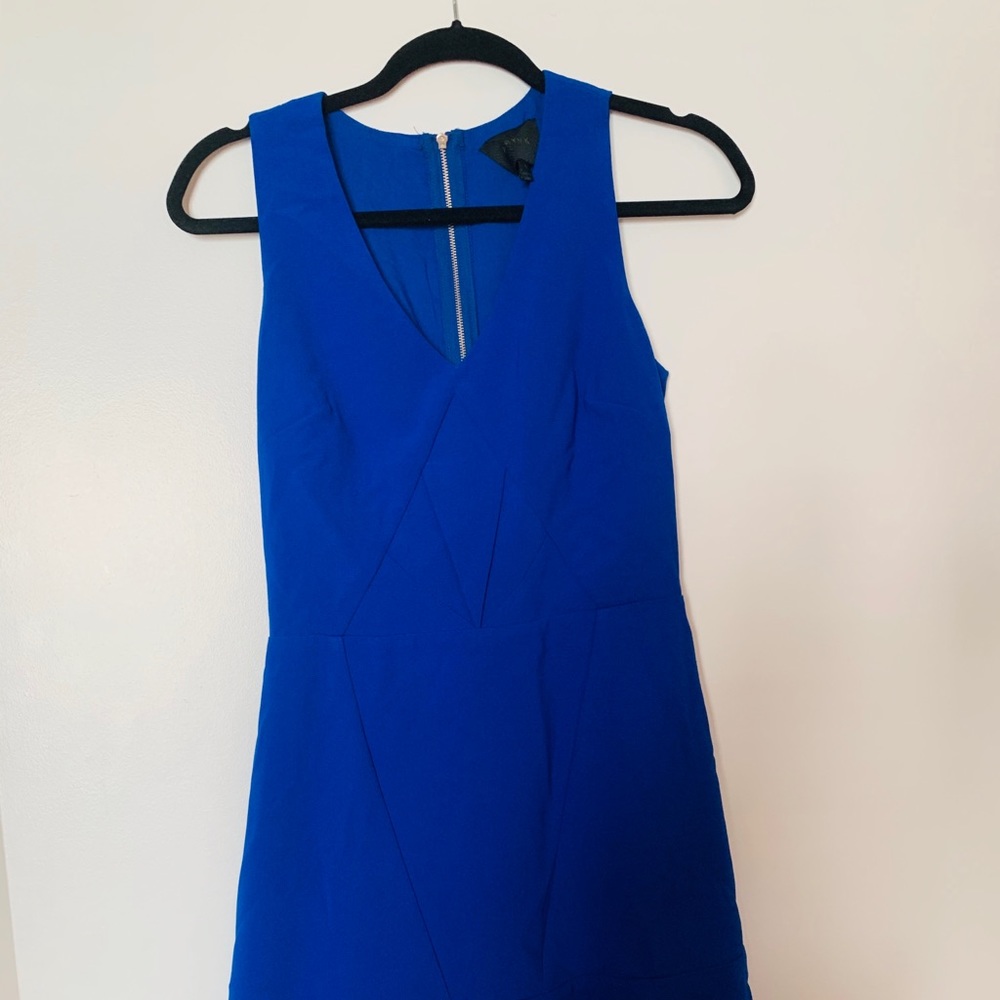 Blue flounce skirt dress